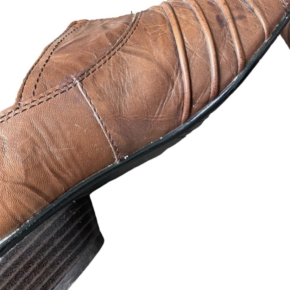 Josef Seibel Brown Ruched Leather Loafers Size 6.5 - Picture 12 of 15